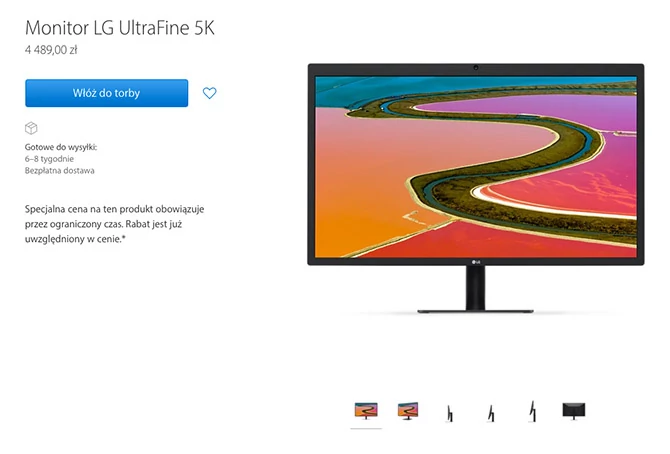 Wciąż z łatwością kupimy monitor LG UltraFine 5K - na stronach sklepów brak informacji o problemach