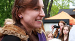 Justyna Kowalczyk z psem (Marianem)
