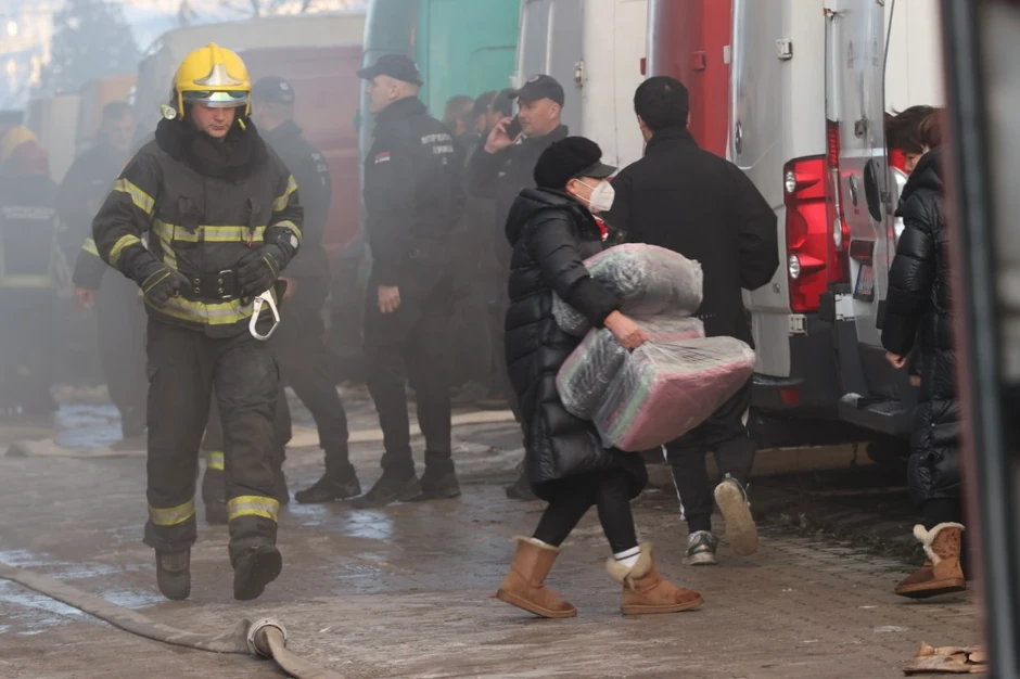 Požar, Kineski tržni centar, Novi Beograd, Blok 70