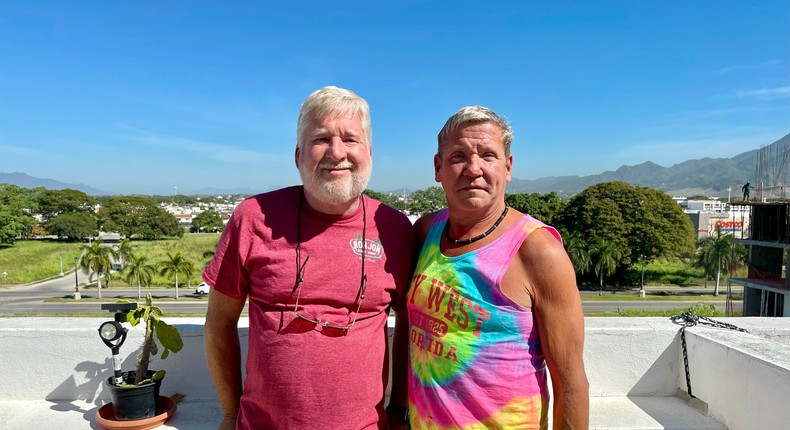 Bill MacKenzie, 67, (left), lives between Puerto Vallarta, Mexico, and Omaha, Nebraska with his husband Darin Templeton.Photo courtesy of Bill MacKenzie