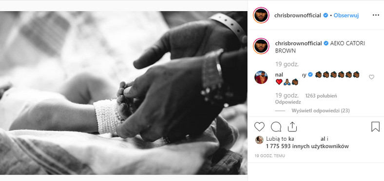 Chris Brown na Instagramie