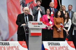 Jarosław Kaczyński w Lublinie: Wola Tuska jest prawem. Wola führera była prawem