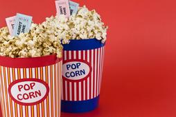 popcorn, bilety do kina