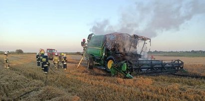 To były bardzo pechowe żniwa. Ogień ogarnął kombajn!