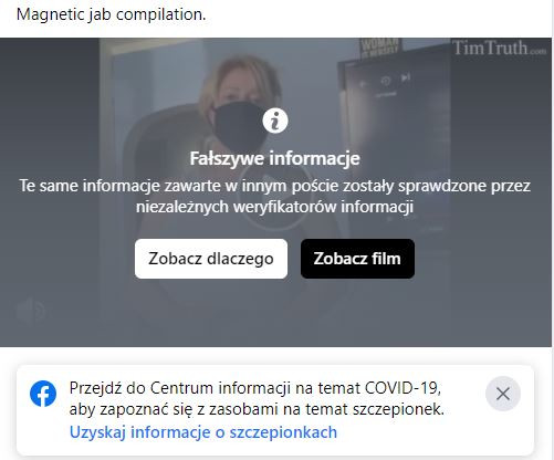 Nagranie o szczepionkach zostało zablokowane po weryfikacji