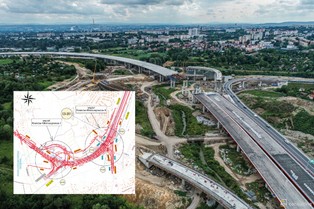Trasa S7 Widoma - Kraków. Węzeł Mistrzejowice z najdłuższą estakadą w Polsce na ukończeniu [ZDJĘCIA]