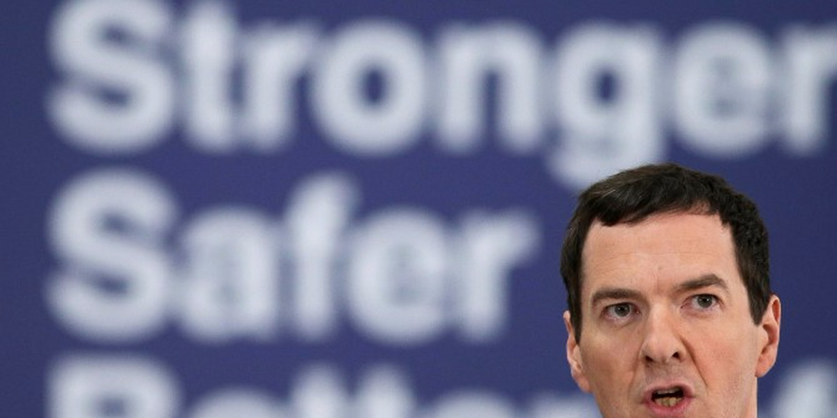 Britain's Chancellor of the Exchequer George Osborne delivers a speech on the economic impact of the UK leaving the European Union, at a B&Q Store Support Office in Chandler's Ford