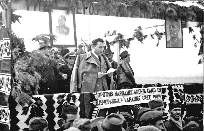 Ranković govori negde u Srbiji, 1946.