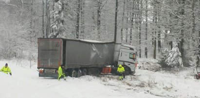 Rozpędzony tir wjechał do lasu. Kierowca zasnął na autostradzie?