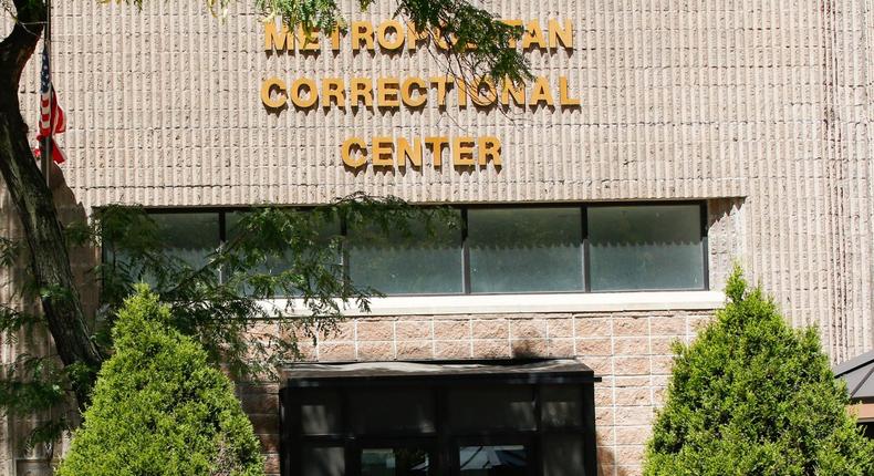 Security personnel and people are seen at the entrance of the Metropolitan Correctional Center jail where financier Jeffrey Epstein was found dead in the Manhattan borough of New York City, New York, U.S., August 12, 2019. REUTERS/Eduardo Munoz