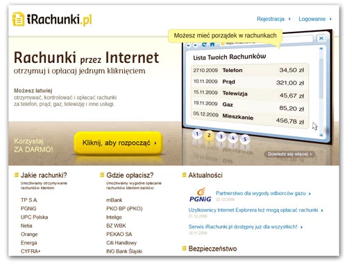 iRachunki.pl - wygodny i darmowy sposób płacenia rachunków