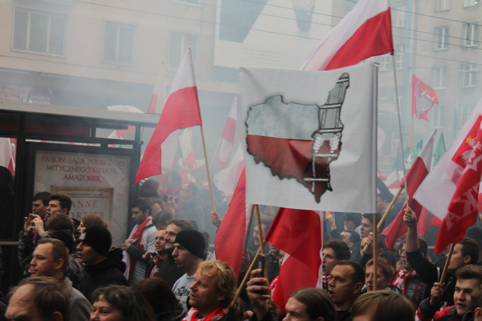 Transparenty na Marszu Niepodległości w Warszawie