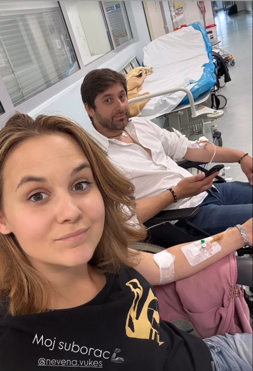 Nevena Vukes sa mužem na infuziji