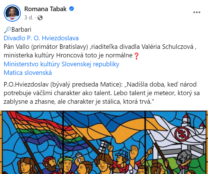 Tabák zverejnila kritiku vizuálu.