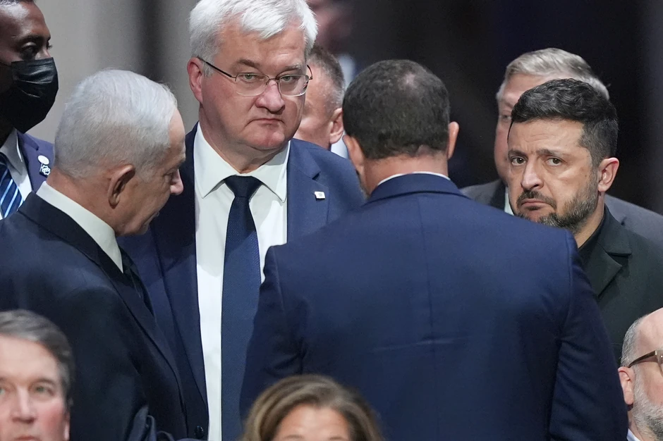 Volodimir Zelenski (D) uoči sahrane Lindzija Grejema u Vašingtonu 28. jula