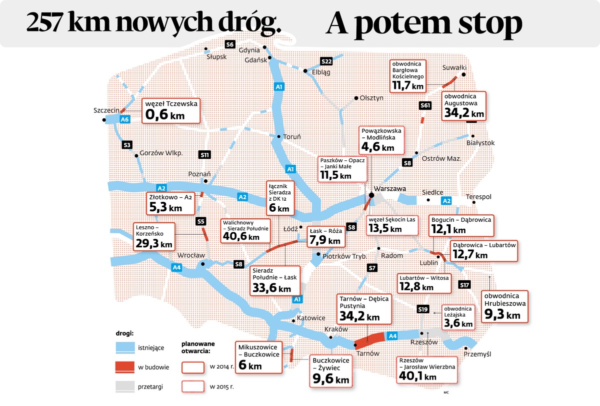 Budowa dróg - mapa