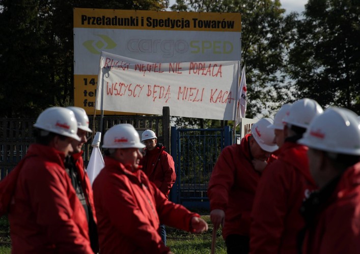 Górniczy protest w Braniewie