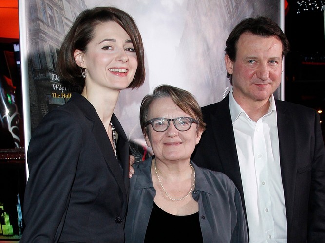 Agnieszka Grochowska z Agnieszką Holland i Robertem Więckiewiczem.