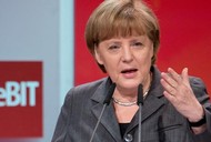 Kanclerz Niemiec Angela Merkel podczas otwarcia CeBIT 2013.