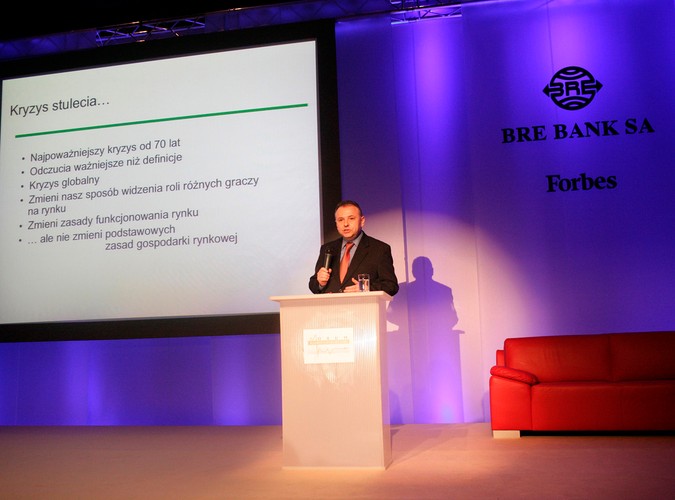 Konferencja Bre Banku pt. ' Zrownowazony rozwoj w dobie kryzysu ' Na zdjęciu Prof. Witold Orlowski