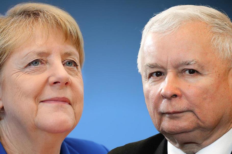 Angela Merkel i Jarosław Kaczyński