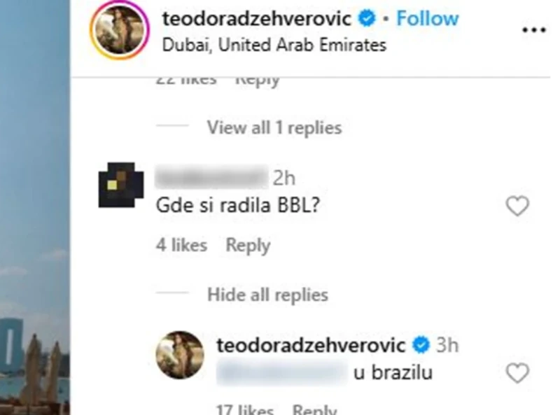 Teodora Džehverović, komentar