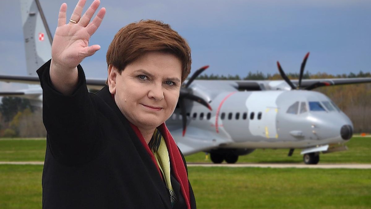 Beata Szydło i wojskowa CASA