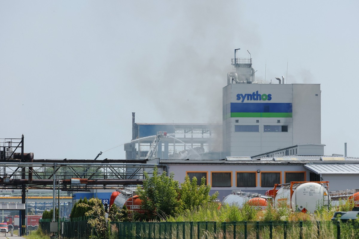Pożar w firmie chemicznej Synthos w Oświęcimiu