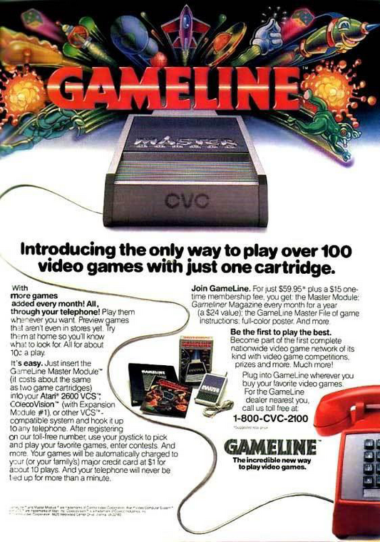 Ulotka reklamowa usługi GameLine (1983 r.)