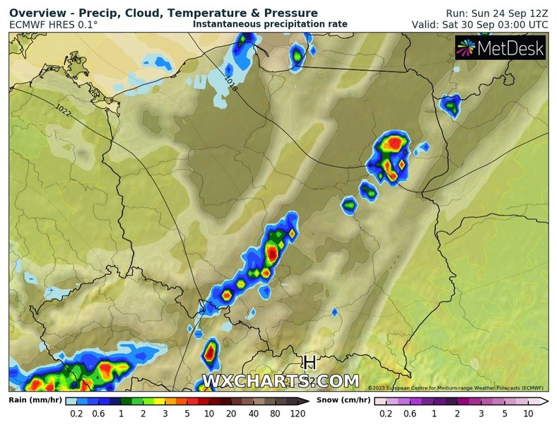 Trochę deszczu pojawi się pod koniec tygodnia, ale nie będą to silne opady