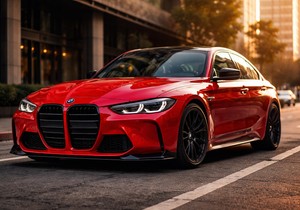 Crveni BMW  M3, ilustracija