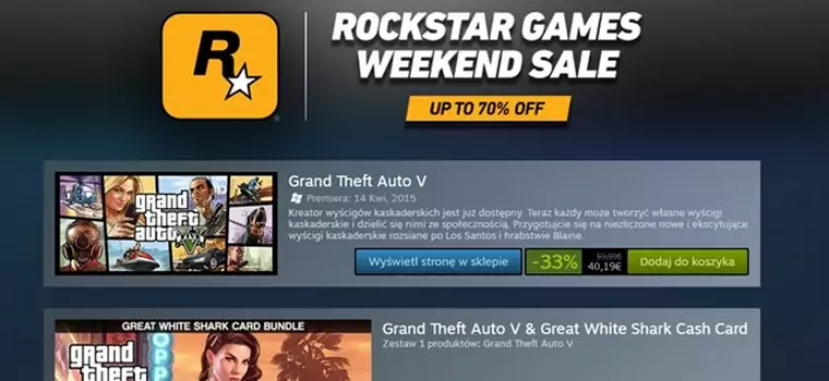 Steam - seria GTA w weekendowej wyprzedaży