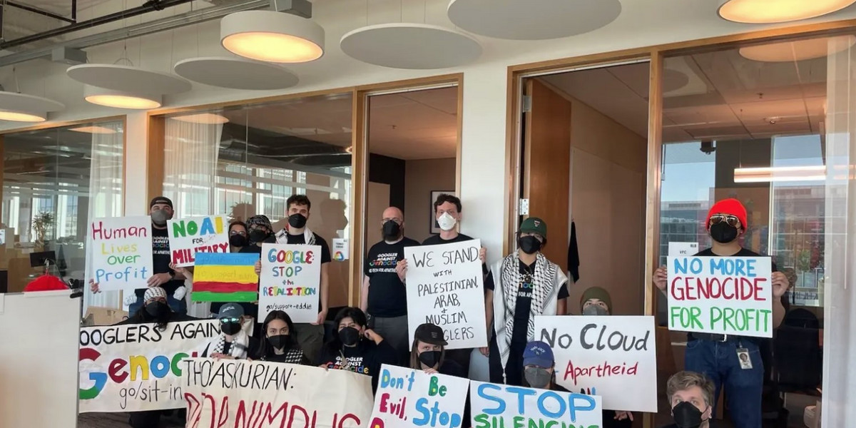 Niektórzy pracownicy Google'a protestowali przeciwko współpracy firmy z rządem Izraela