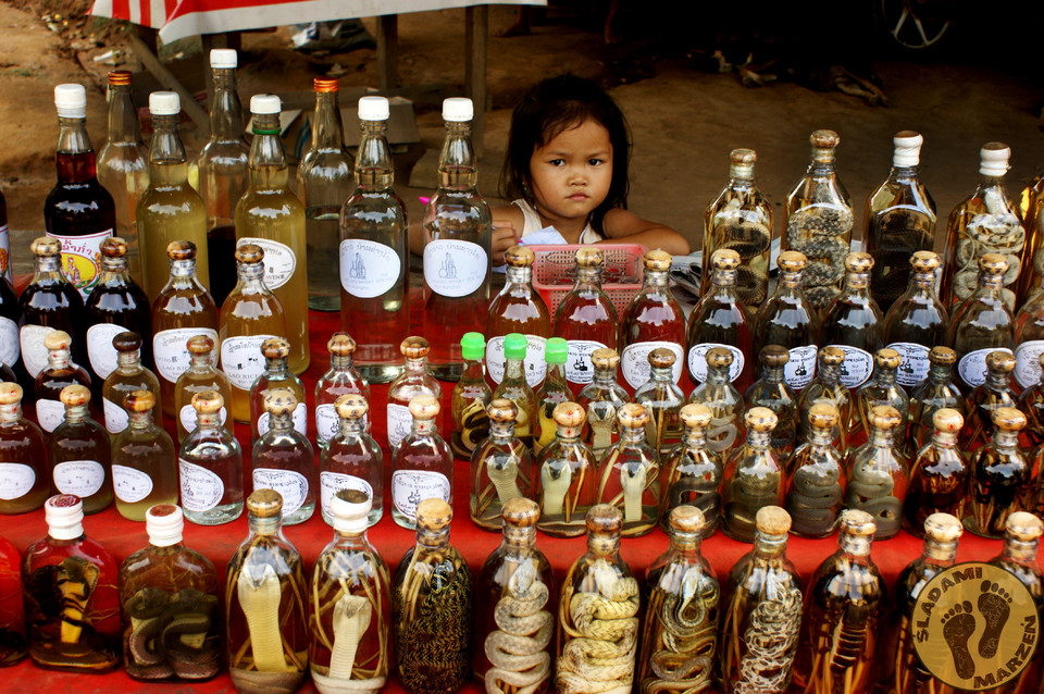 Whisky z wężem lub jaszczurką, Laos