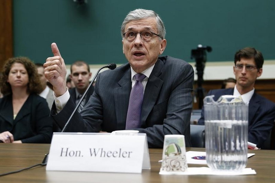 Wheeler testifying before a House Energy and Commerce Communications and Technology Subcommittee hearing on oversight of the FCC on Capitol Hill in Washington.