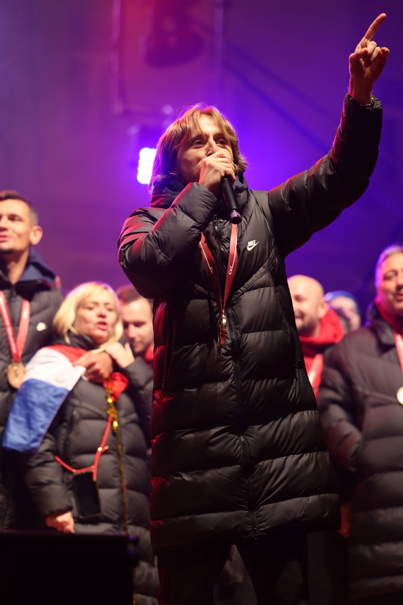 Magnificent welcome of the Croatian national football team in Zagreb after winning the bronze medal at the Qatar world cup on December 18, 2022.