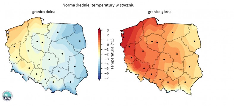 Temperatura w styczniu, IMW