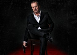 Bogusław Linda na plakacie do filmu "Psy 3. W imię zasad"