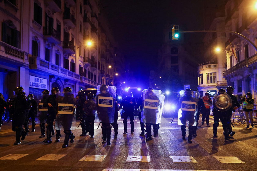 Supporters of Catalan rapper Pablo Hasel protest in Barcelona