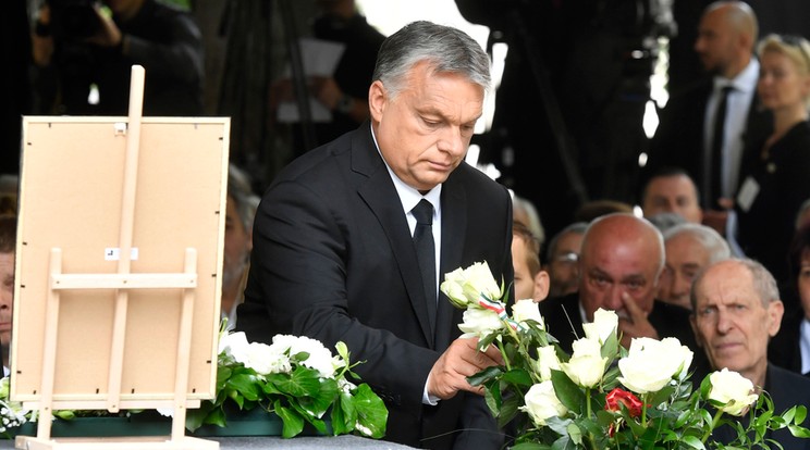 Orbán Viktor Fekete György búcsúztatóján / Fotó: MTI Máthé Zoltán