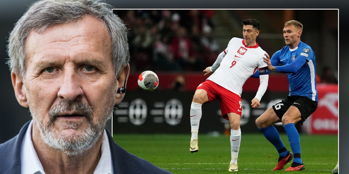 Stefan Majewski docenia, że Robert Lewandowski tym razem próbował kreować grę i cofał się po piłkę.