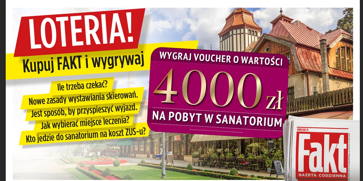 Zdobądź voucher o wartości 4000 złotych na pobyt w sanatorium! 