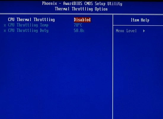 Thermal Throttling Option