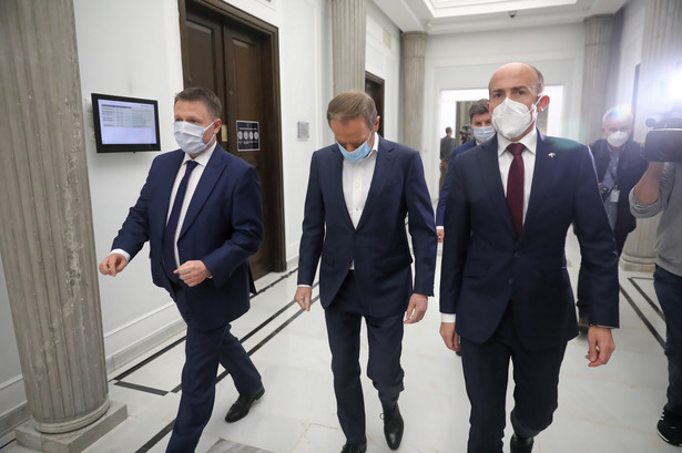 Donald Tusk, Marcin Kierwiński i Borys Budka