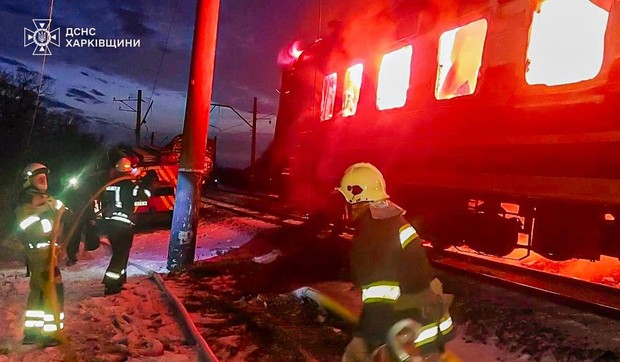 Ruski dronovi napali su danas voz u Harkovskoj oblast