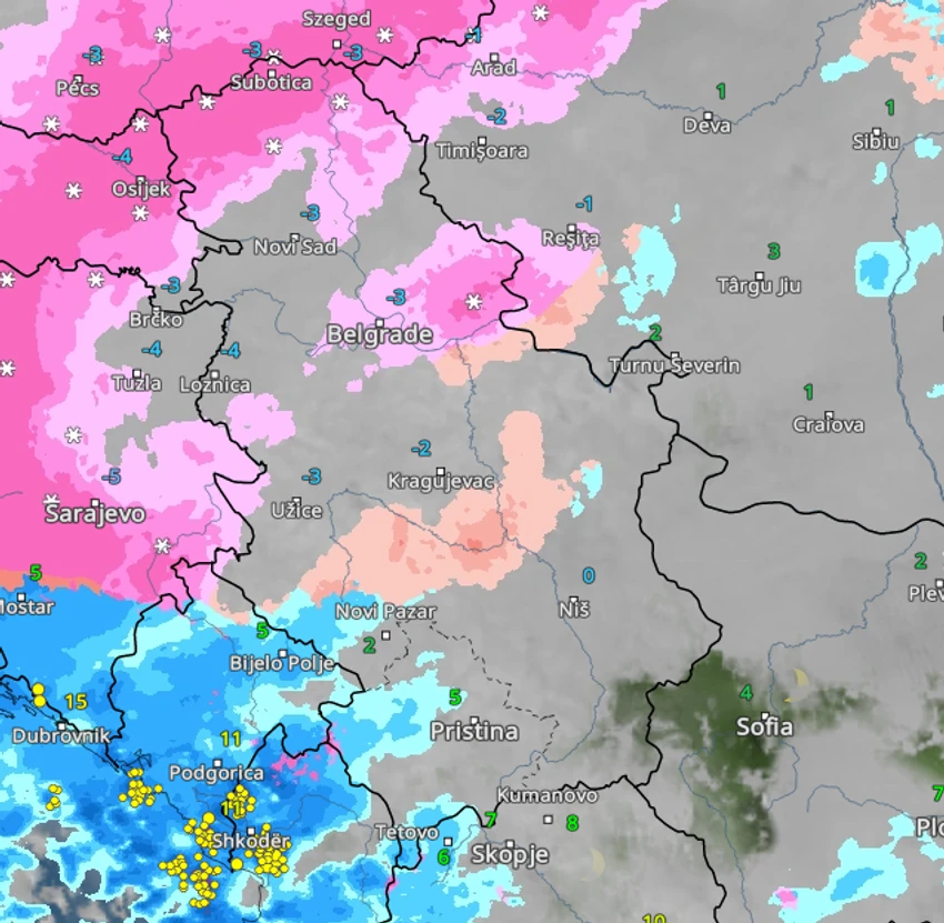 Vreme u Srbiji u ponedeljak u 23