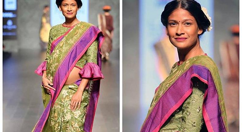 Carol Gracias on runway in India