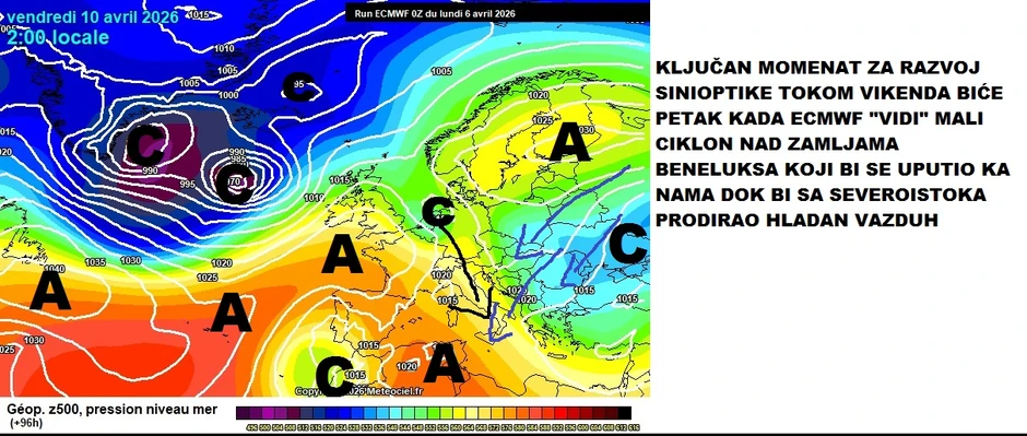 Moguć razvoj ciklona za uskršnje praznike
