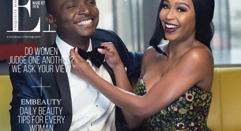 IK Osakioduwa and Minnie Dlamini on cover of Exquisite magazine