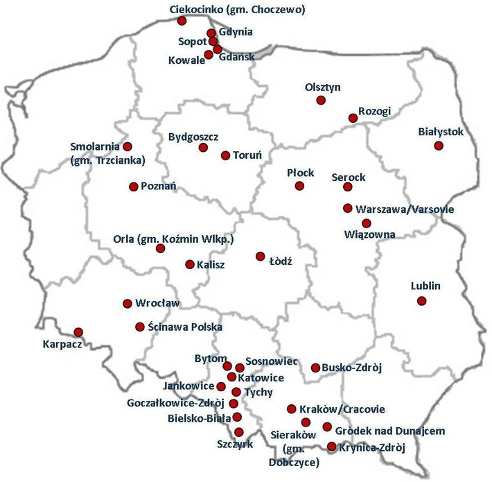 Mapa restauracji biorących udział